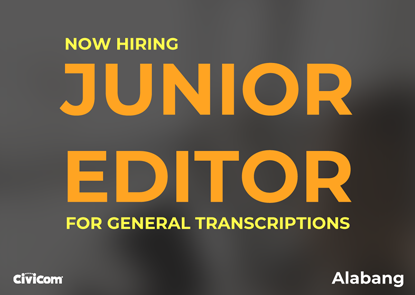 JUNIOR EDITOR for General Transcriptions